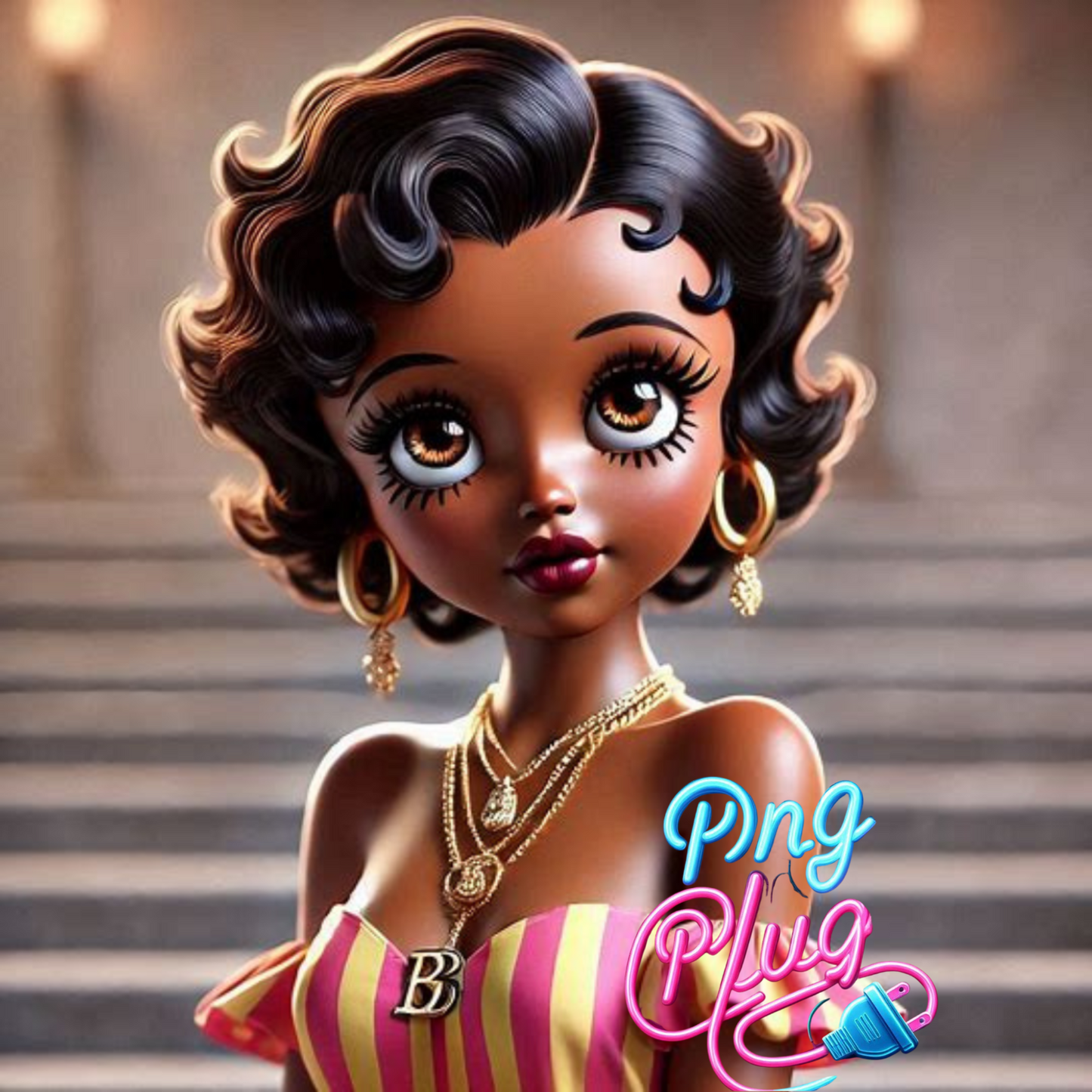 Golden Glow Glamour Betty Boop PNG Bundle Images - Instant Digital Download