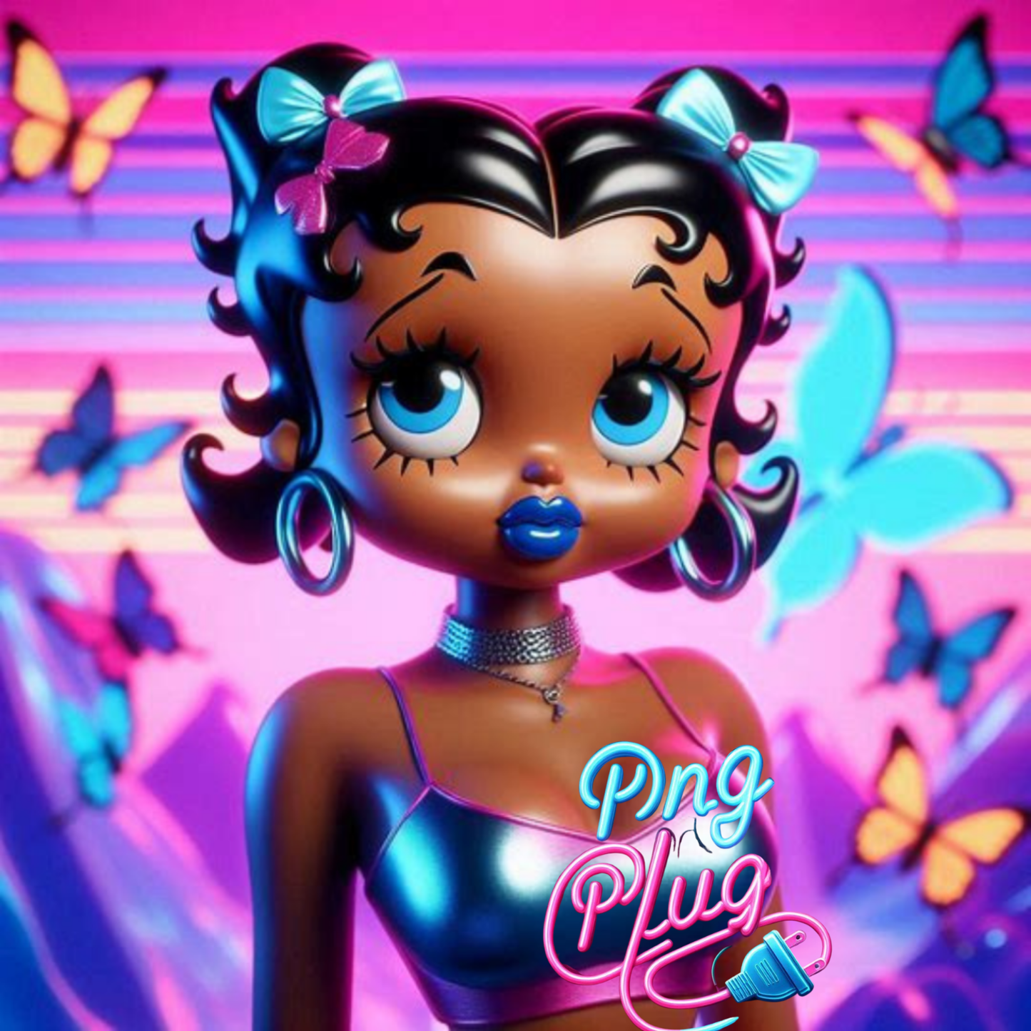 Neon Glam Betty Boop PNG Bundle Images - Instant Digital Download
