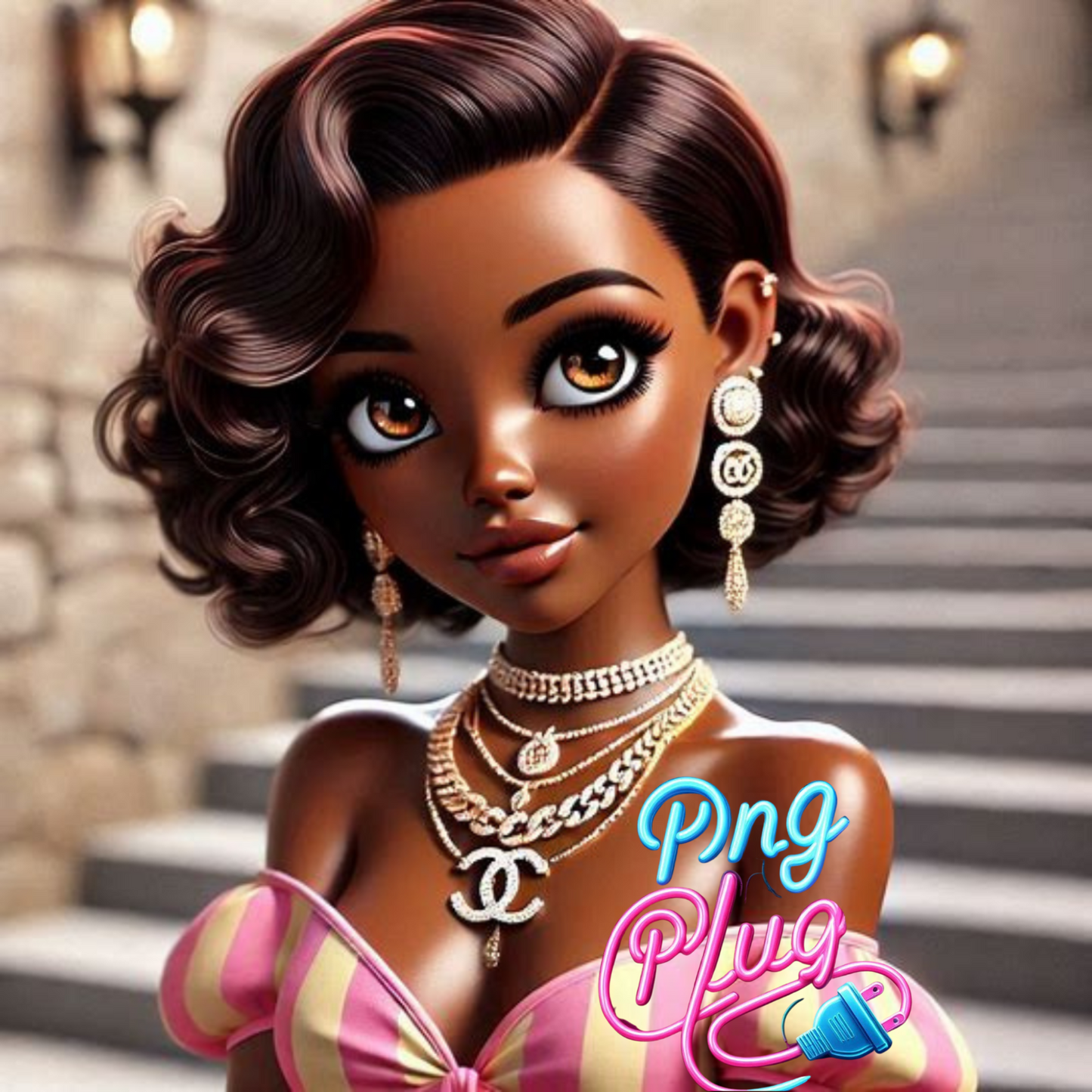 Golden Glow Glamour Betty Boop PNG Bundle Images - Instant Digital Download
