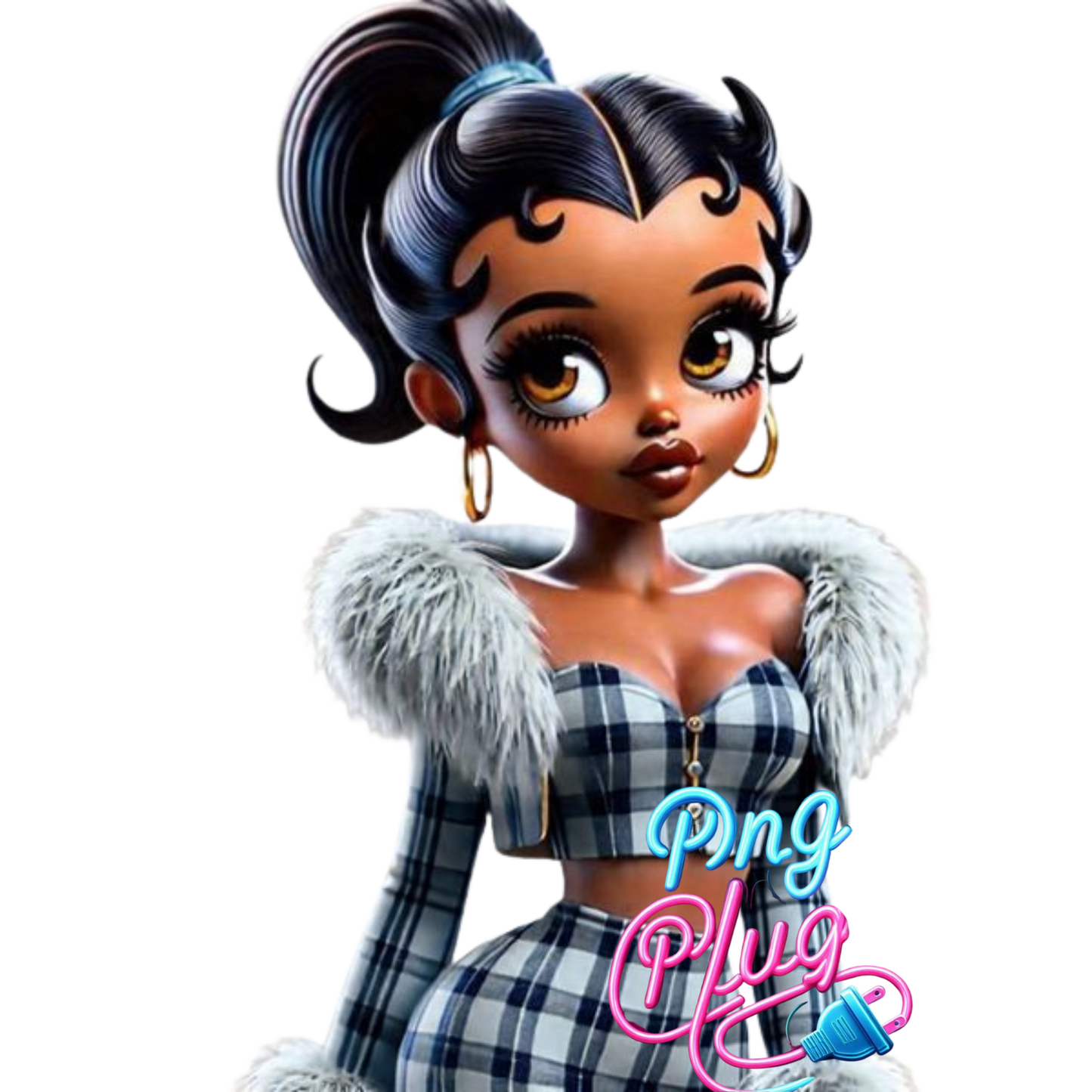 Glamorous Retro Betty Boop PNG Bundle Images - Instant Digital Download.