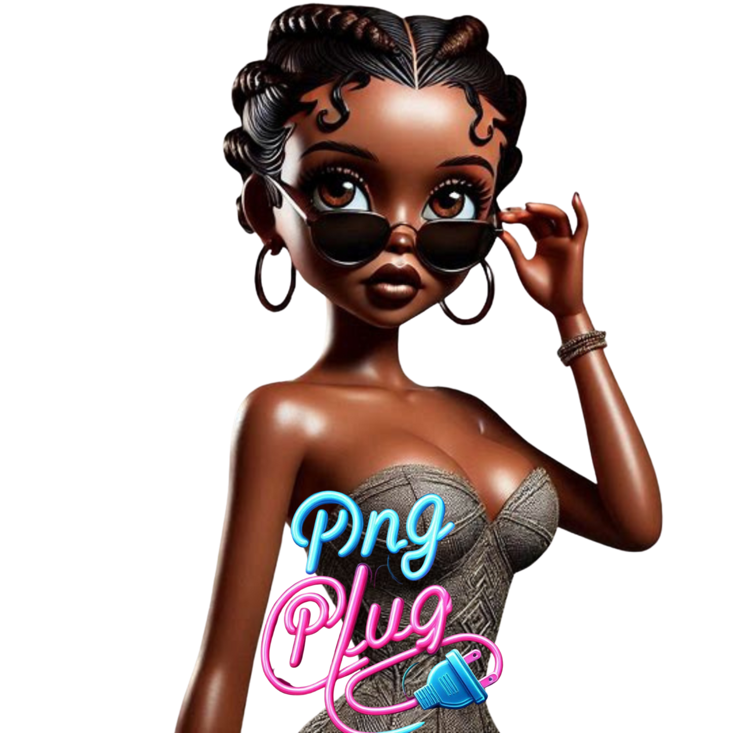 Betty Boop in Modern Metallic PNG Bundle - Instant Digital Download