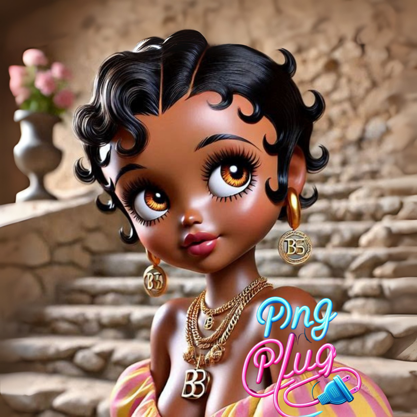 Golden Glow Glamour Betty Boop PNG Bundle Images - Instant Digital Download