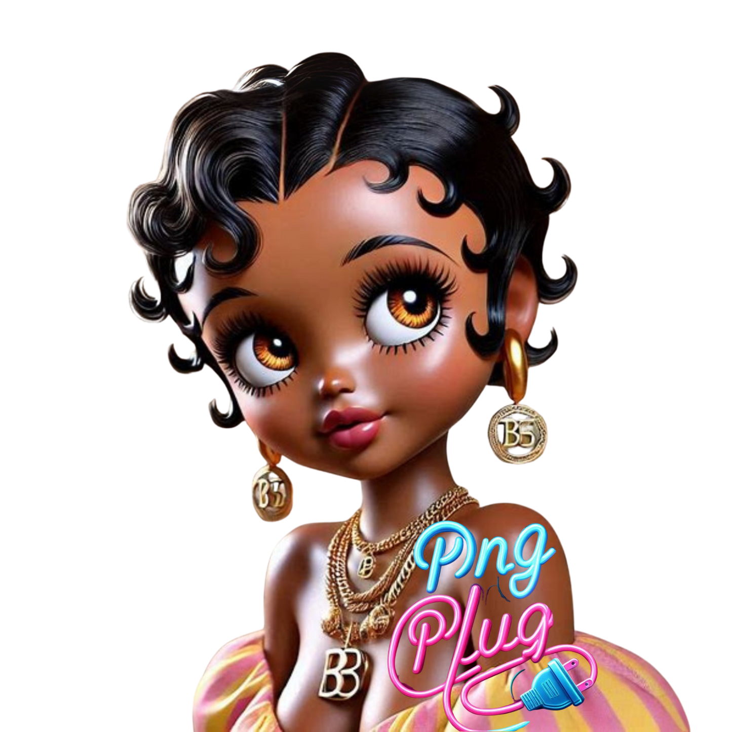 Golden Glow Glamour Betty Boop PNG Bundle Images - Instant Digital Download