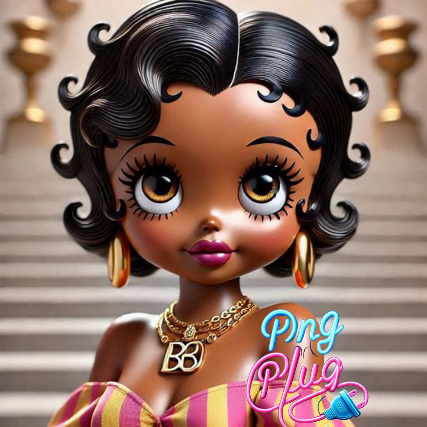 Golden Glow Glamour Betty Boop PNG Bundle Images - Instant Digital Download