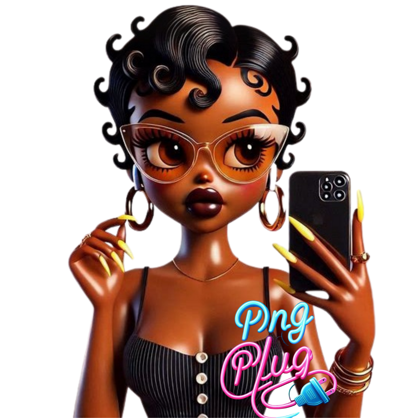 Selfie Glam Betty Boop PNG Bundle Images - Instant Digital Download