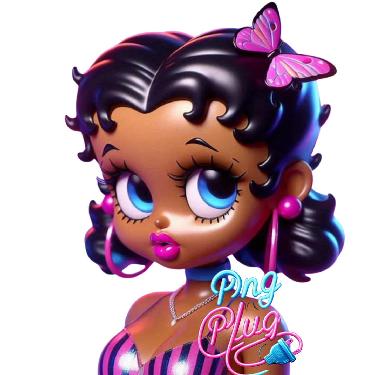 Neon Glam Betty Boop PNG Bundle Images - Instant Digital Download