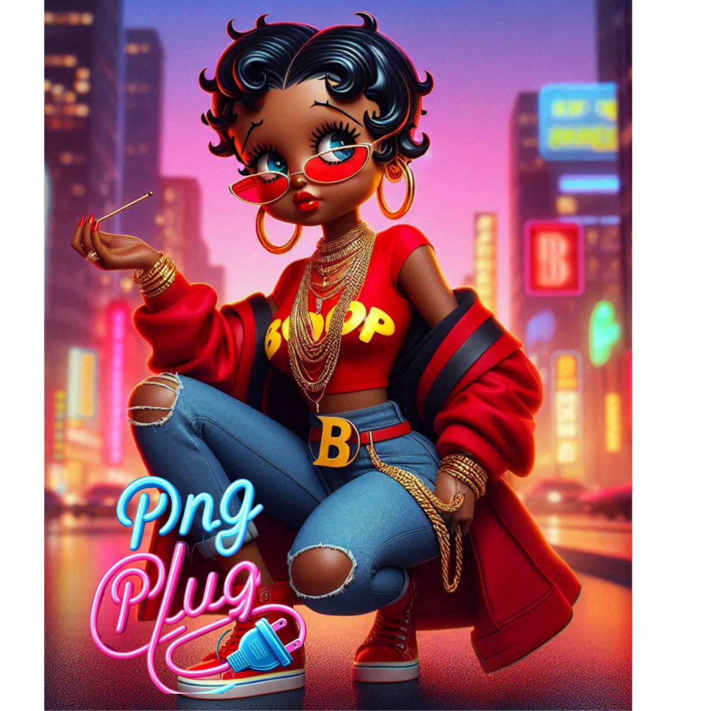 Chic Betty Boop in Glam Pink – Trendy Fashion & Luxury Car 6PNG Image Bundle Instant - Instant Digital Download (Copy)