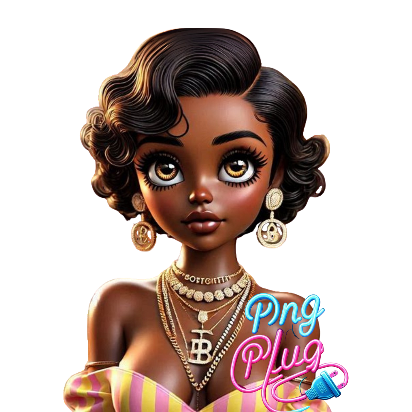 Golden Glow Glamour Betty Boop PNG Bundle Images - Instant Digital Download