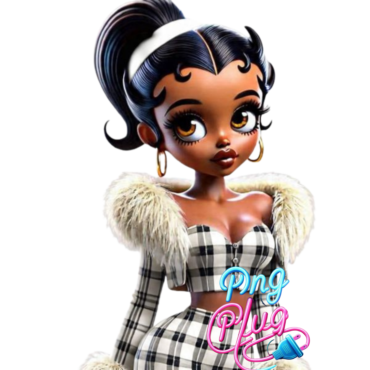 Glamorous Retro Betty Boop PNG Bundle Images - Instant Digital Download.