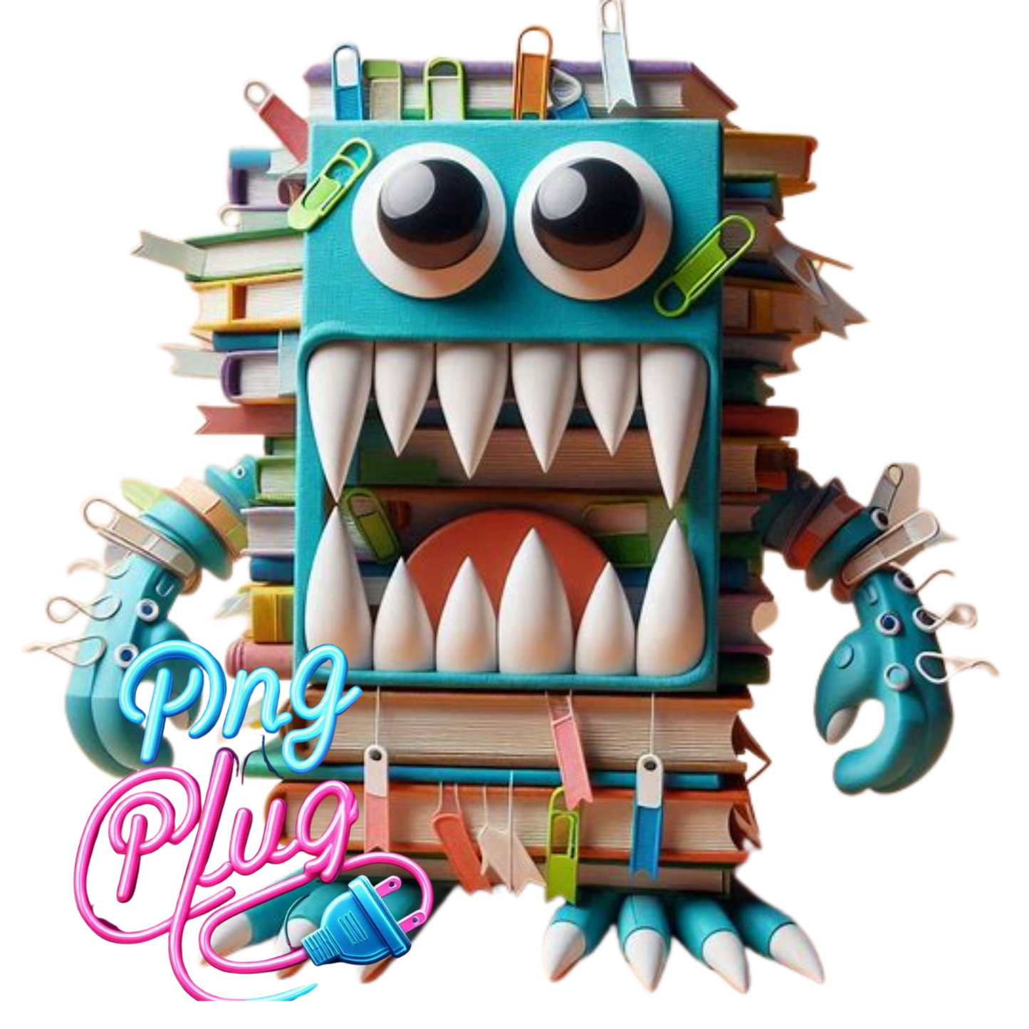 Funny Book Monster PNG for Back to School Crafts, Teacher Projects, Kids’ Shirts & Classroom Decor - Instant Digital Download