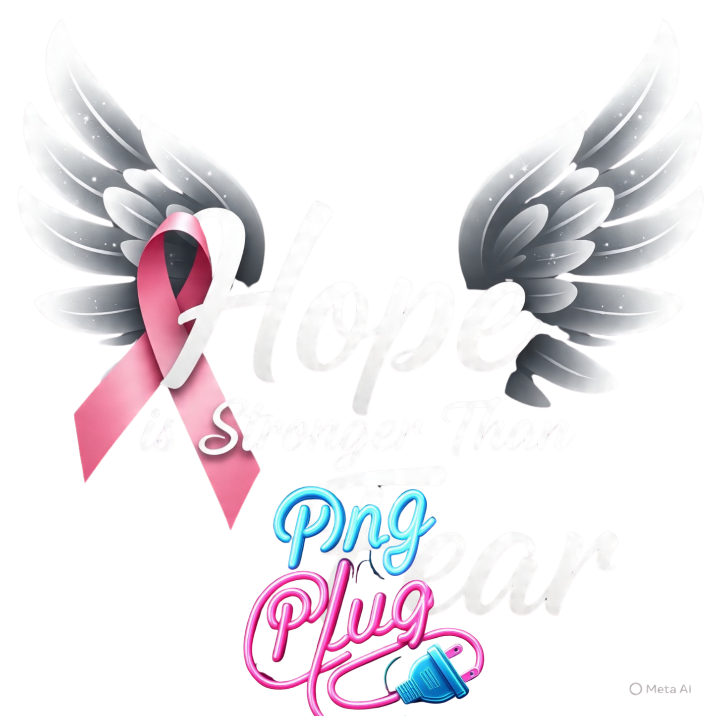 Hope is Stronger Than Fear Breast Cancer Awareness Ribbon Instant Digital Download