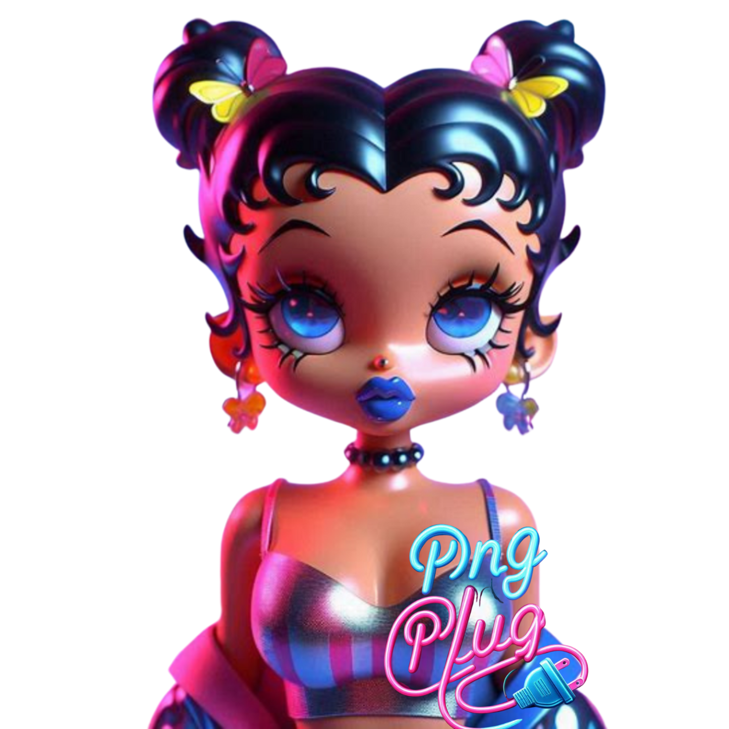 Neon Glam Betty Boop PNG Bundle Images - Instant Digital Download
