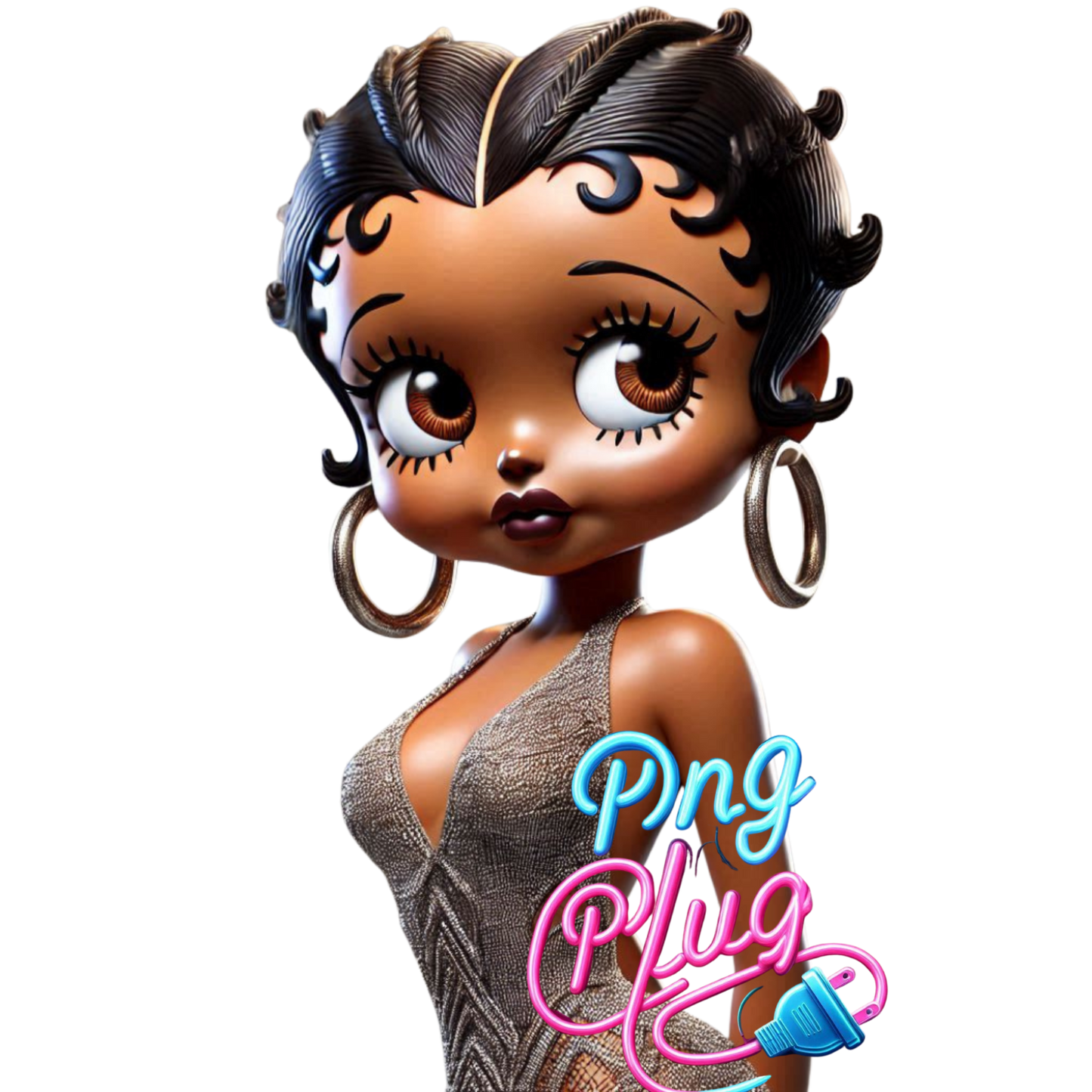 Betty Boop in Modern Metallic PNG Bundle - Instant Digital Download