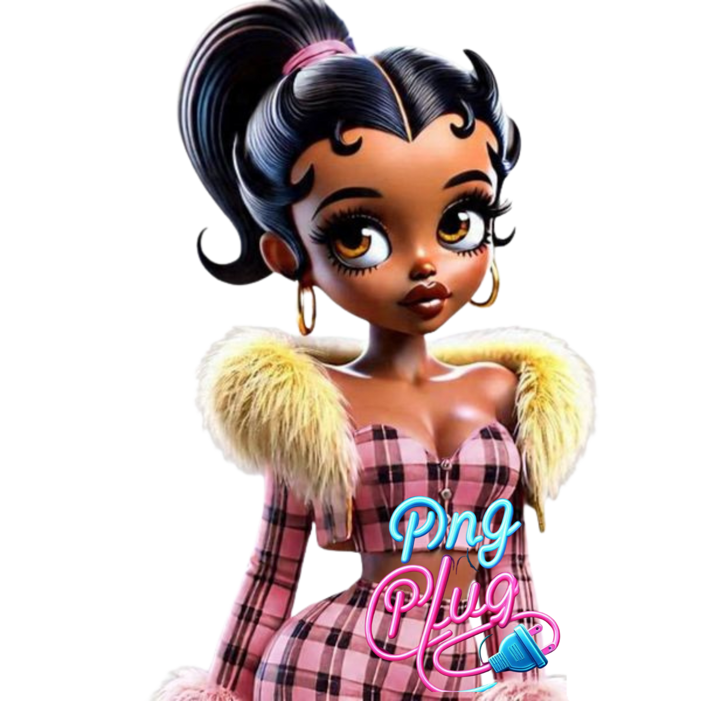 Glamorous Retro Betty Boop PNG Bundle Images - Instant Digital Download.