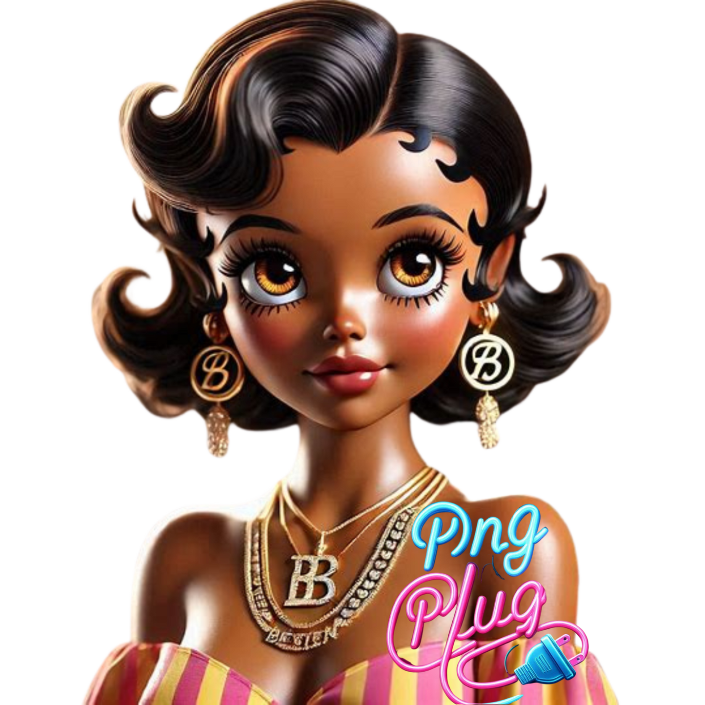 Golden Glow Glamour Betty Boop PNG Bundle Images - Instant Digital Download