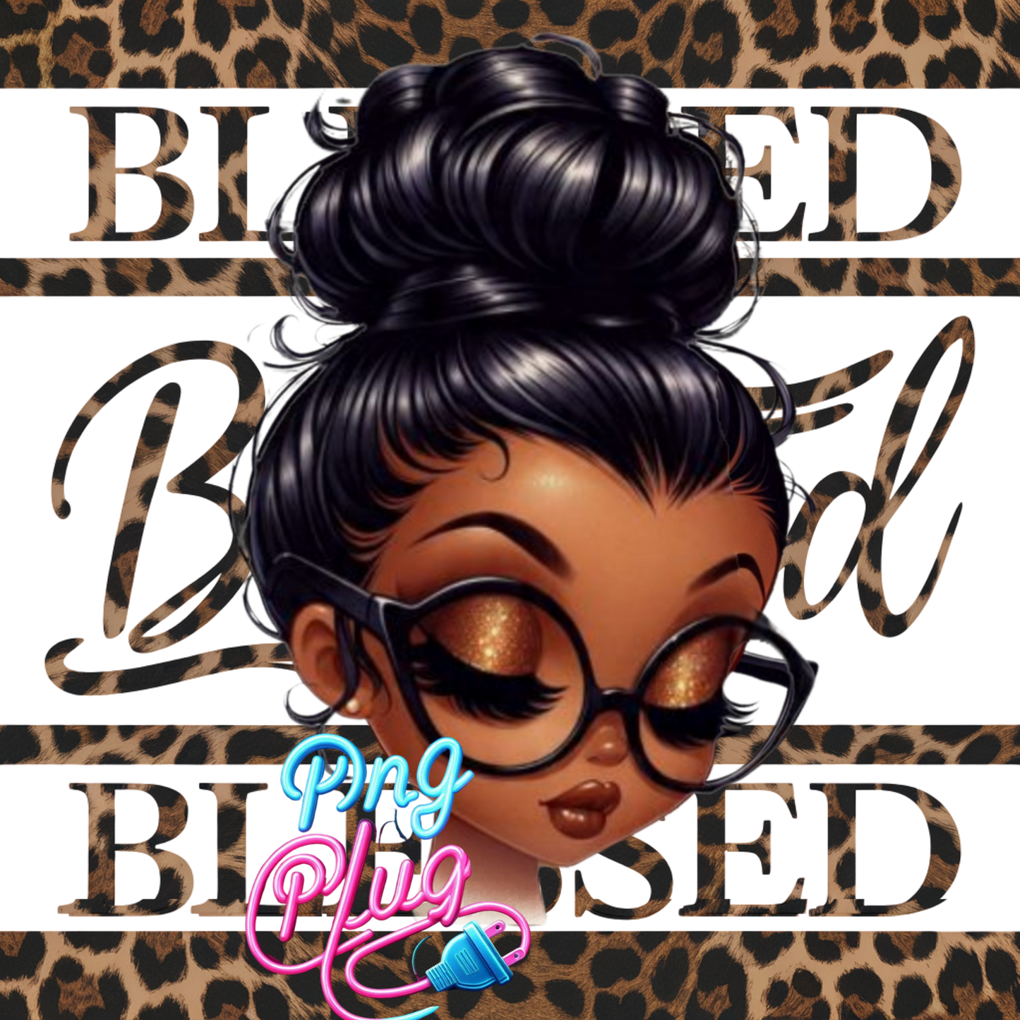 Betty Boop “Blessed” with Leopard Print PNG Bundle Images- Instant Digital Download (Copy)