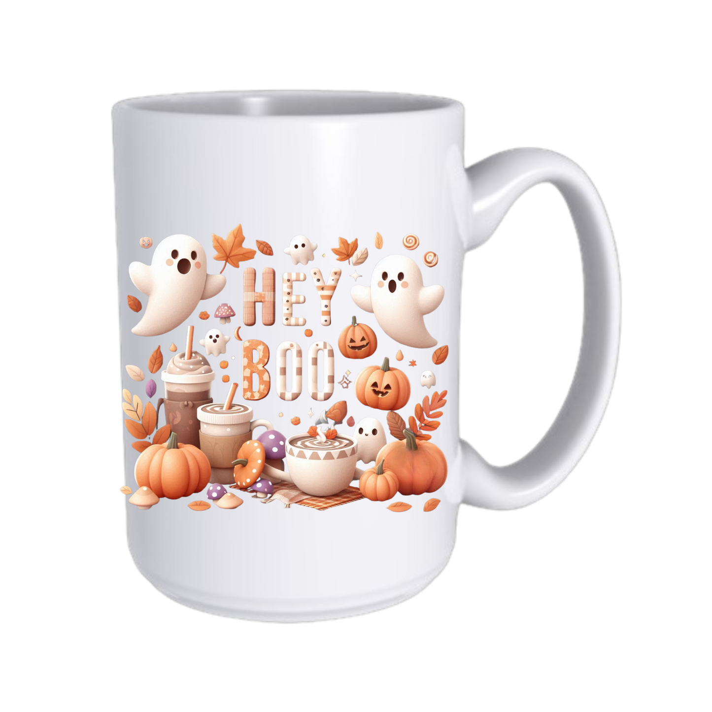 Hey Boo Halloween Mug, Tumbler & PNG Wrap Bundle| Instant Digital Download)