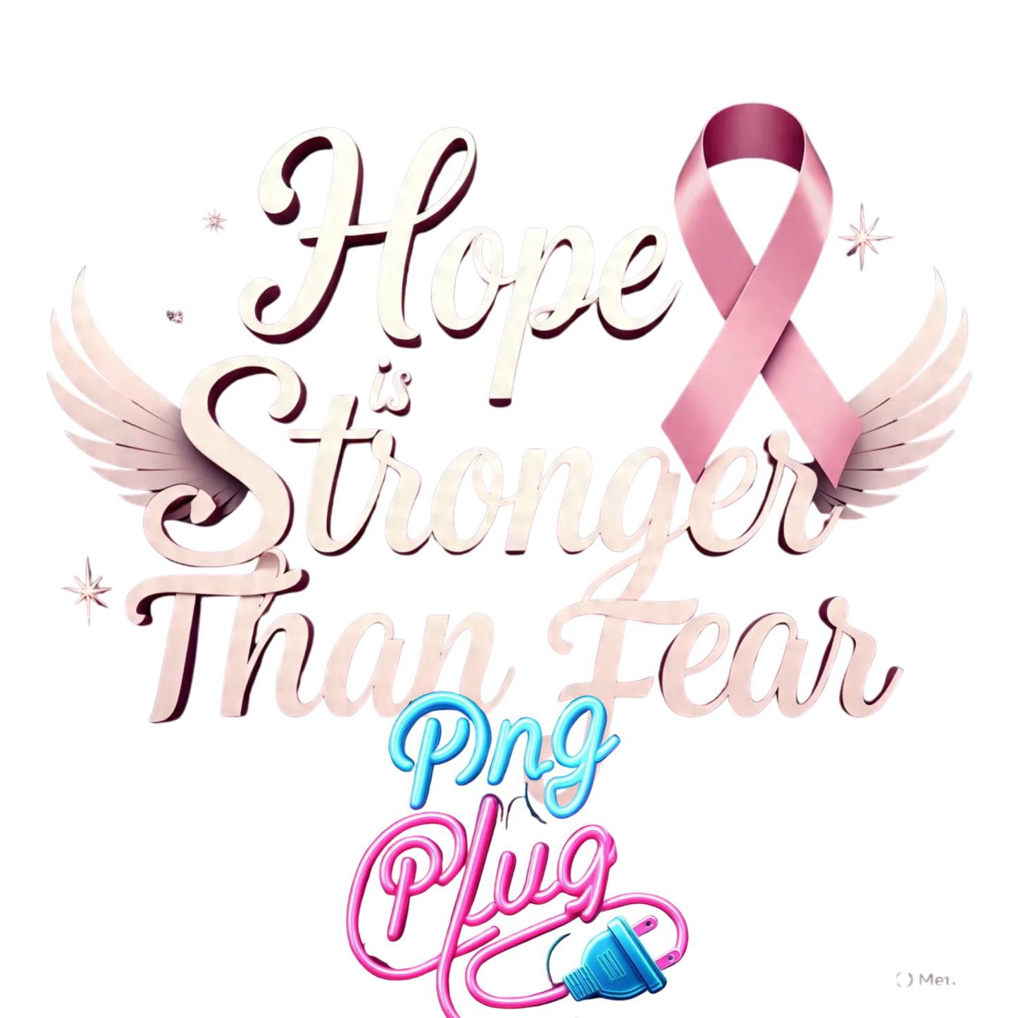 Hope is Stronger Than Fear Breast Cancer Awareness Ribbon Instant Digital Download
