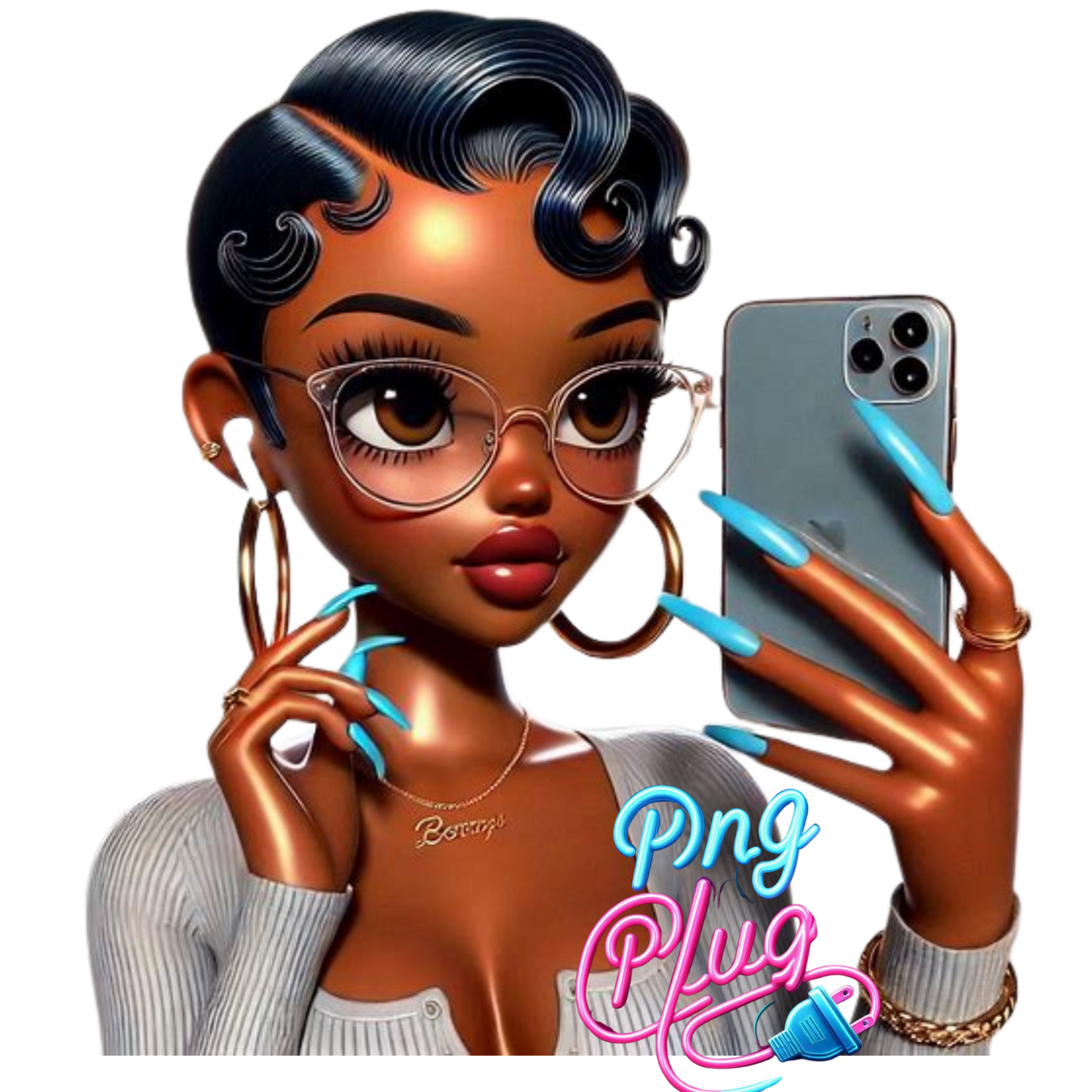 Selfie Glam Betty Boop PNG Bundle Images - Instant Digital Download