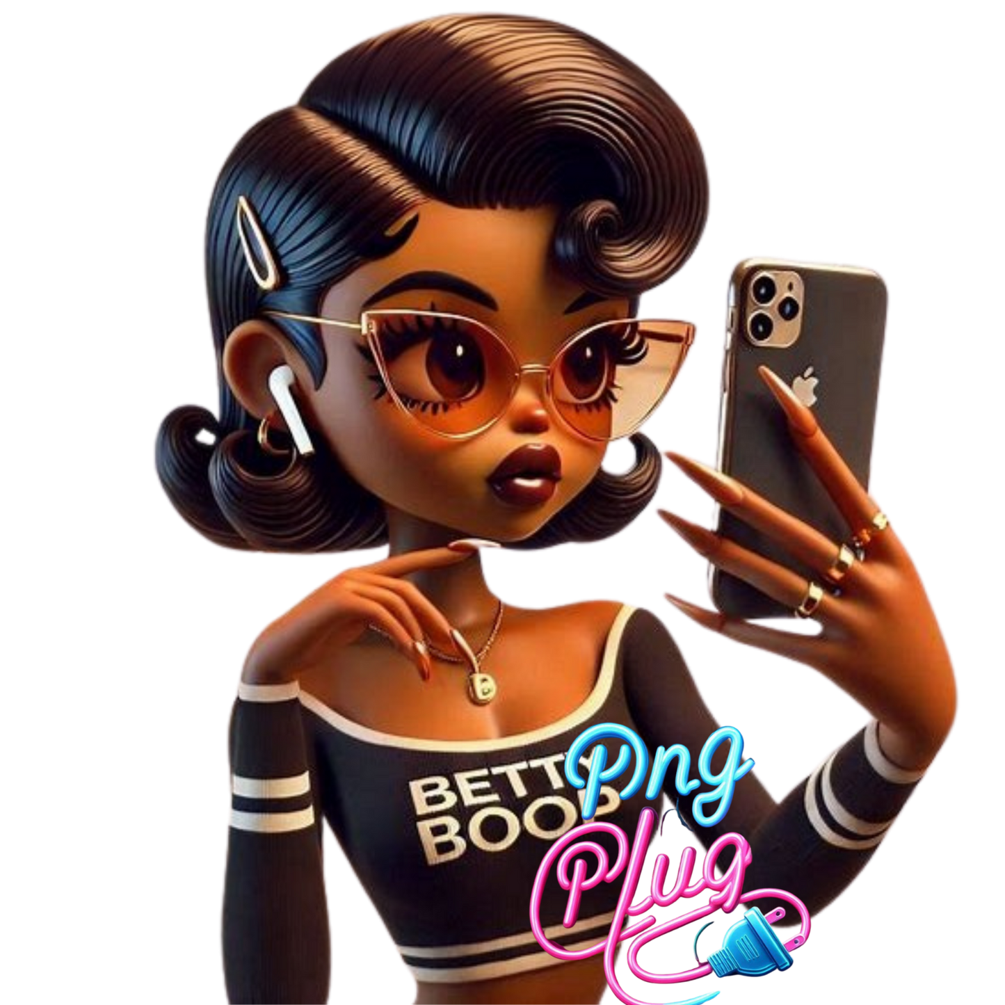 Selfie Glam Betty Boop PNG Bundle Images - Instant Digital Download