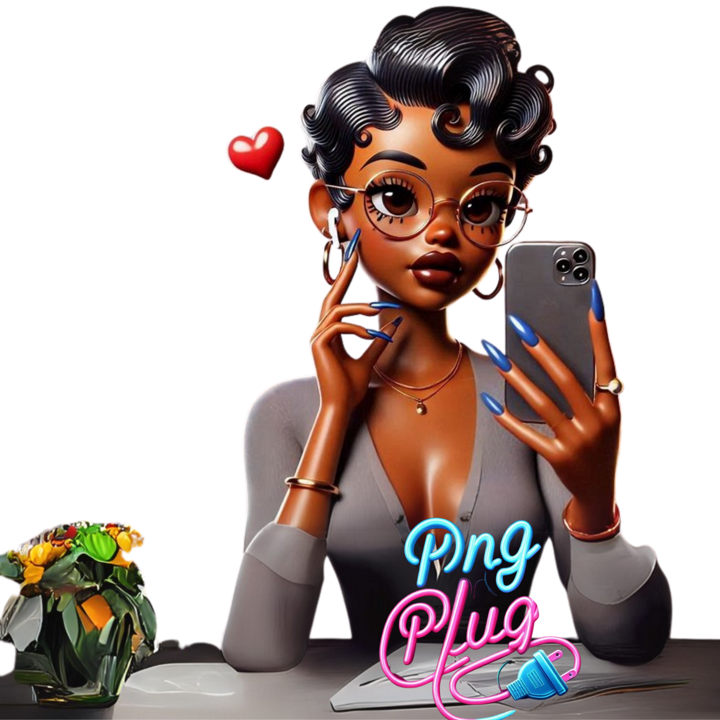 Selfie Glam Betty Boop PNG Bundle Images - Instant Digital Download