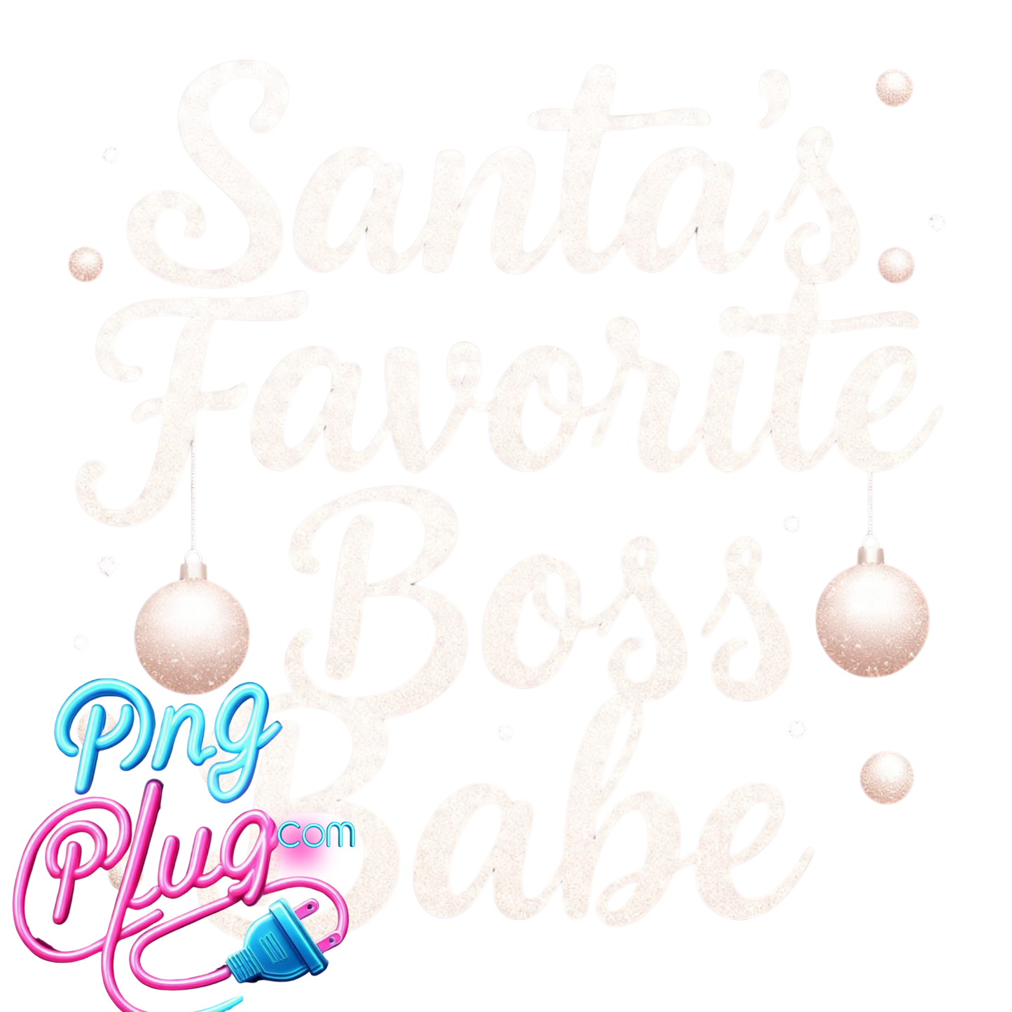 Santa’s Favorite Boss Babe PNG Bundle | Festive Christmas Ornaments, Glitter Fonts & Holiday Graphics - Instant Digital Download