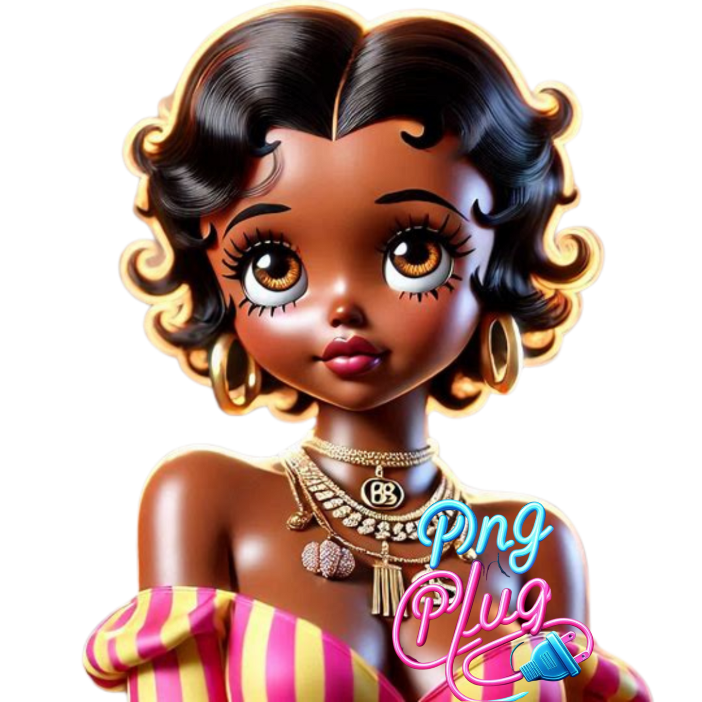 Golden Glow Glamour Betty Boop PNG Bundle Images - Instant Digital Download