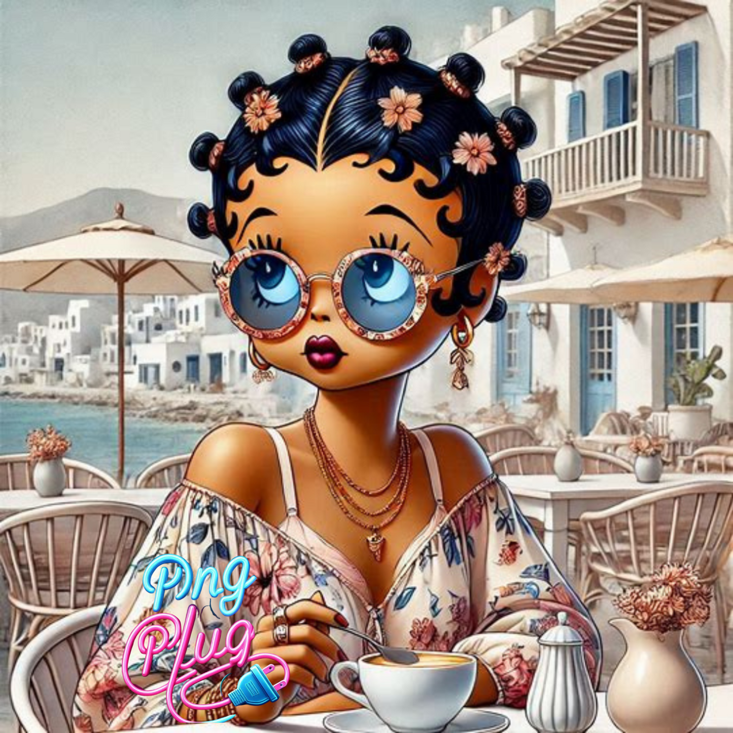 Boho Traveler Betty Boop Image Bundle - Retro Digital Art -for Bags, Mugs & T-Shirts – Trendy Fashion PNG Image Bundle - Instant Digital Download