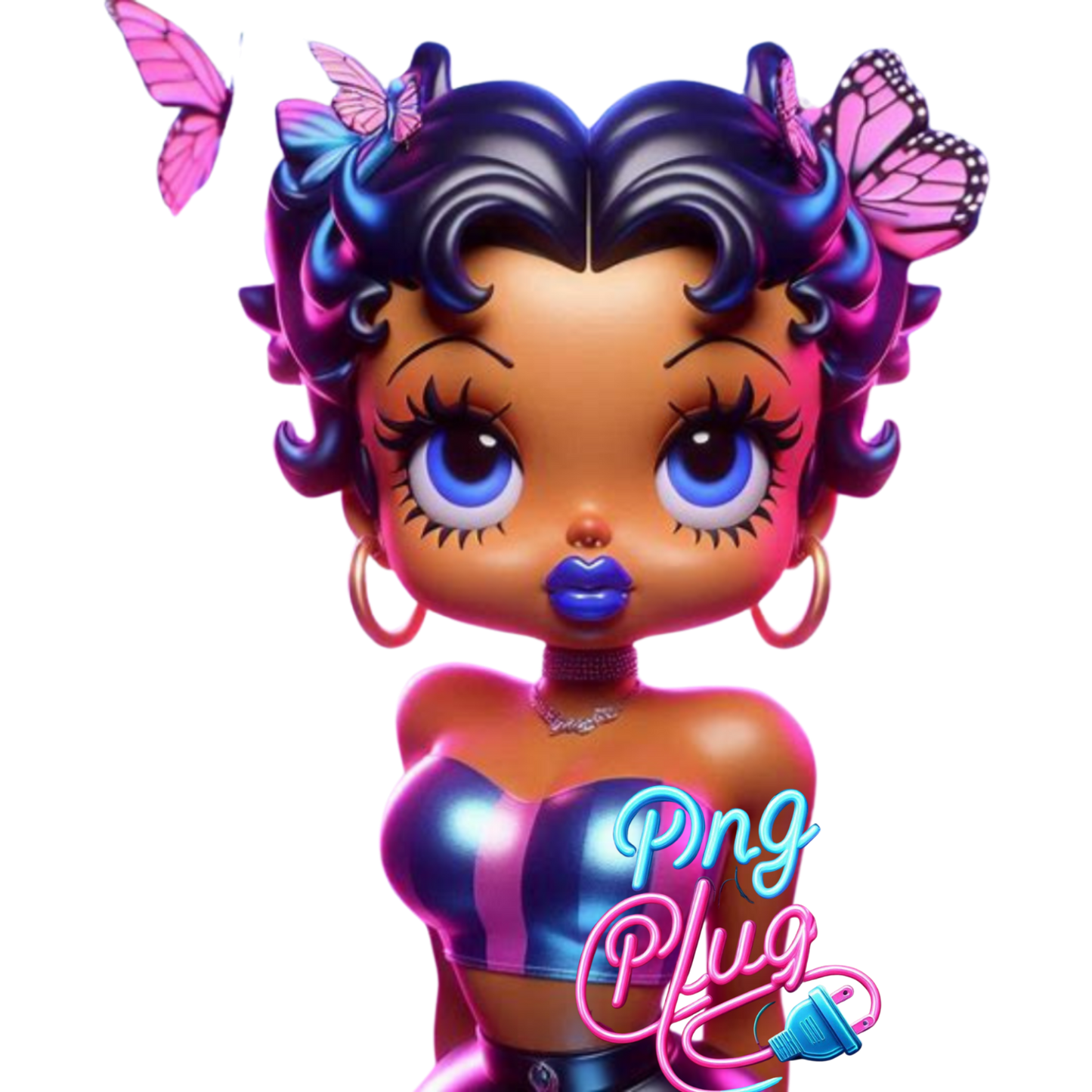 Neon Glam Betty Boop PNG Bundle Images - Instant Digital Download