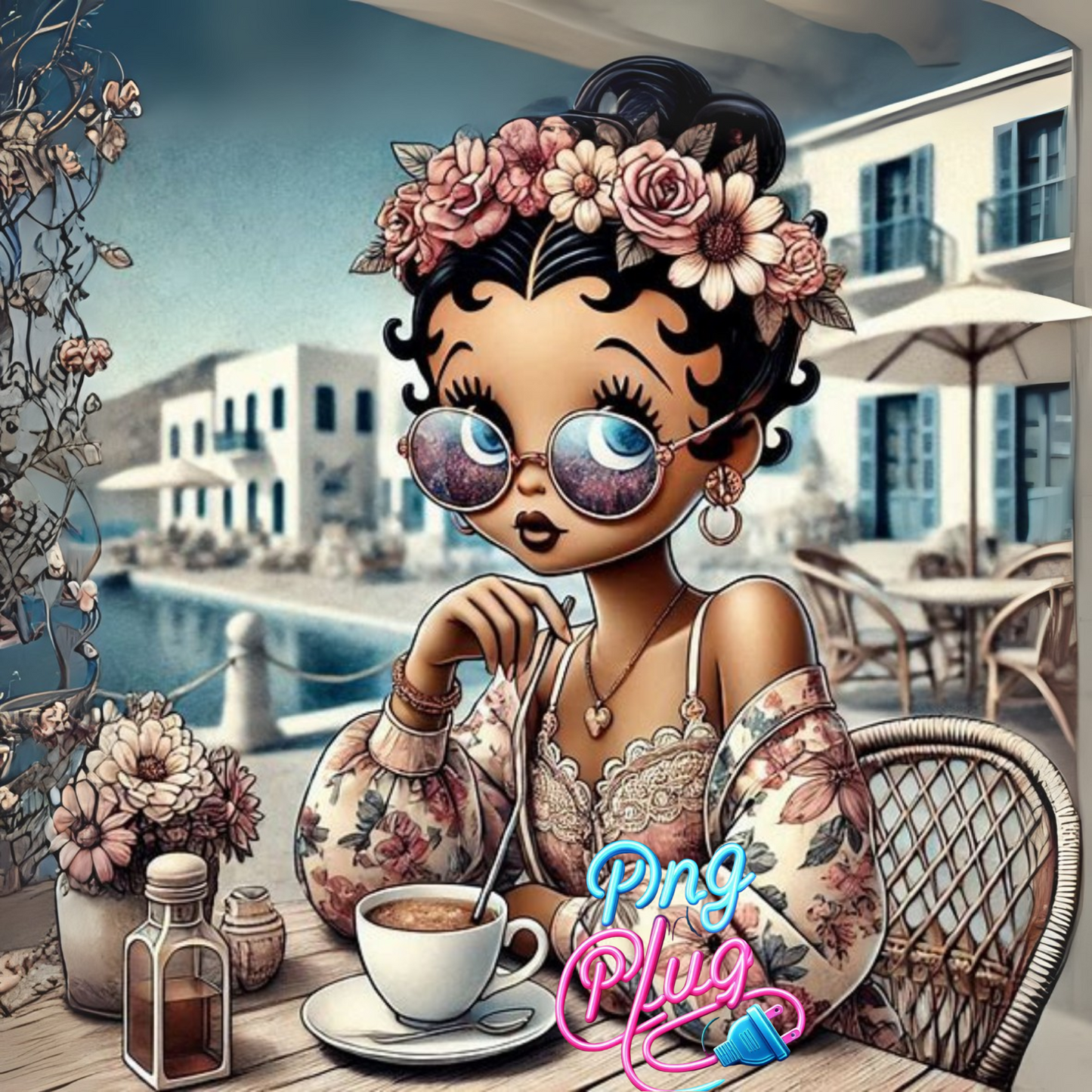 Boho Traveler Betty Boop Image Bundle - Retro Digital Art -for Bags, Mugs & T-Shirts – Trendy Fashion PNG Image Bundle - Instant Digital Download