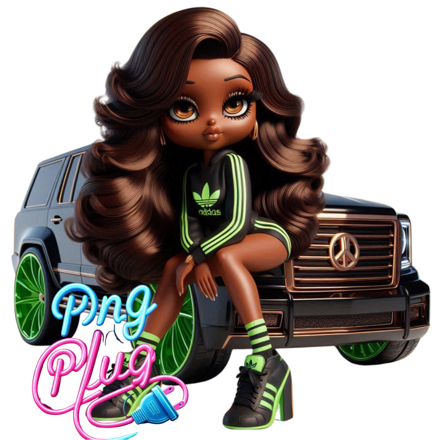 Betty Boop Black on a SUV Vehicle Car Truck Automobile PNG Image Bundle - Instant Digital Downloa