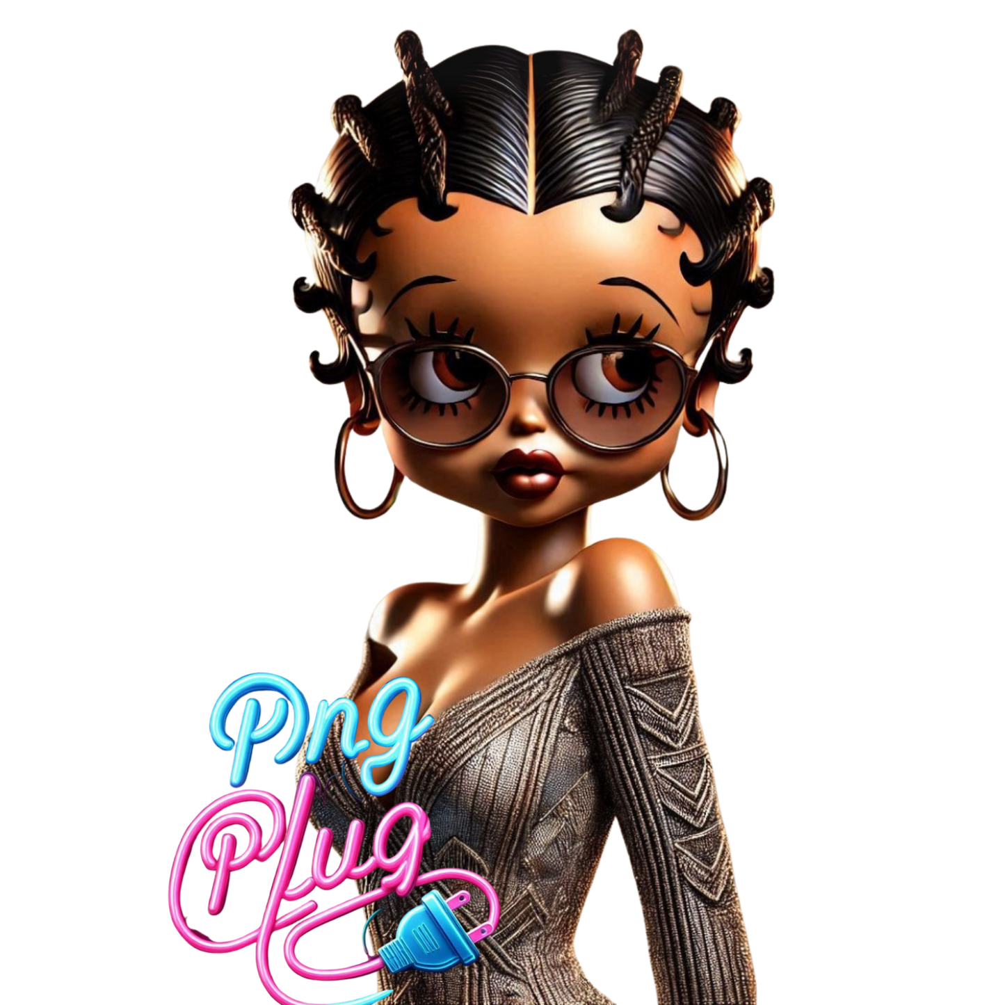 Betty Boop in Modern Metallic PNG Bundle - Instant Digital Download