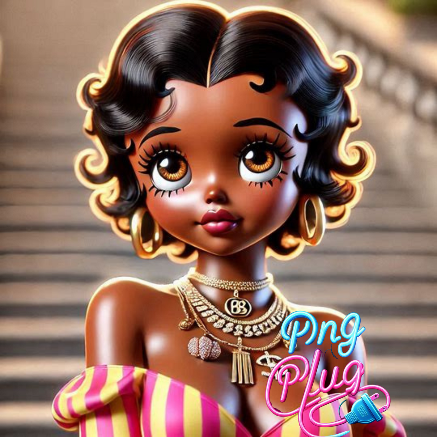 Golden Glow Glamour Betty Boop PNG Bundle Images - Instant Digital Download