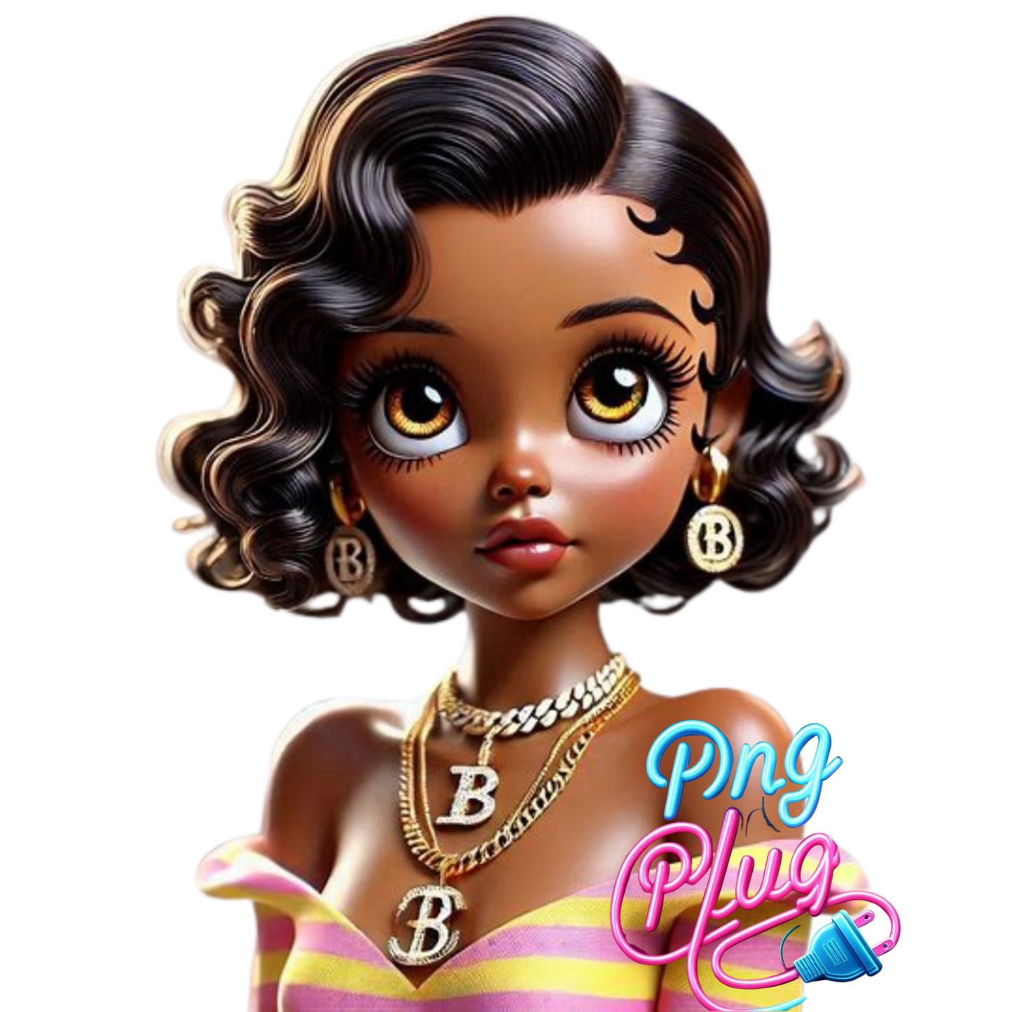 Golden Glow Glamour Betty Boop PNG Bundle Images - Instant Digital Download