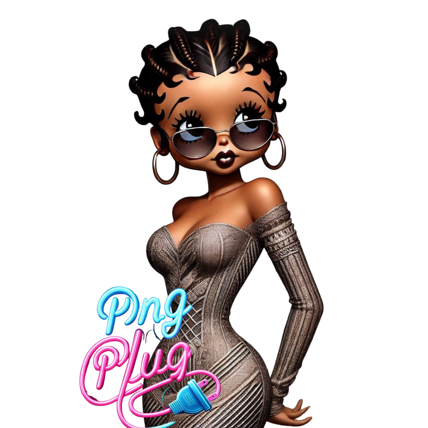 Betty Boop in Modern Metallic PNG Bundle - Instant Digital Download