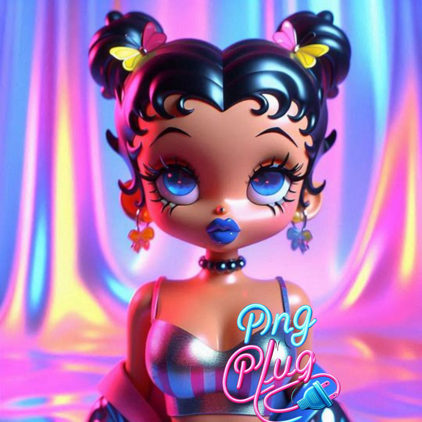 Neon Glam Betty Boop PNG Bundle Images - Instant Digital Download