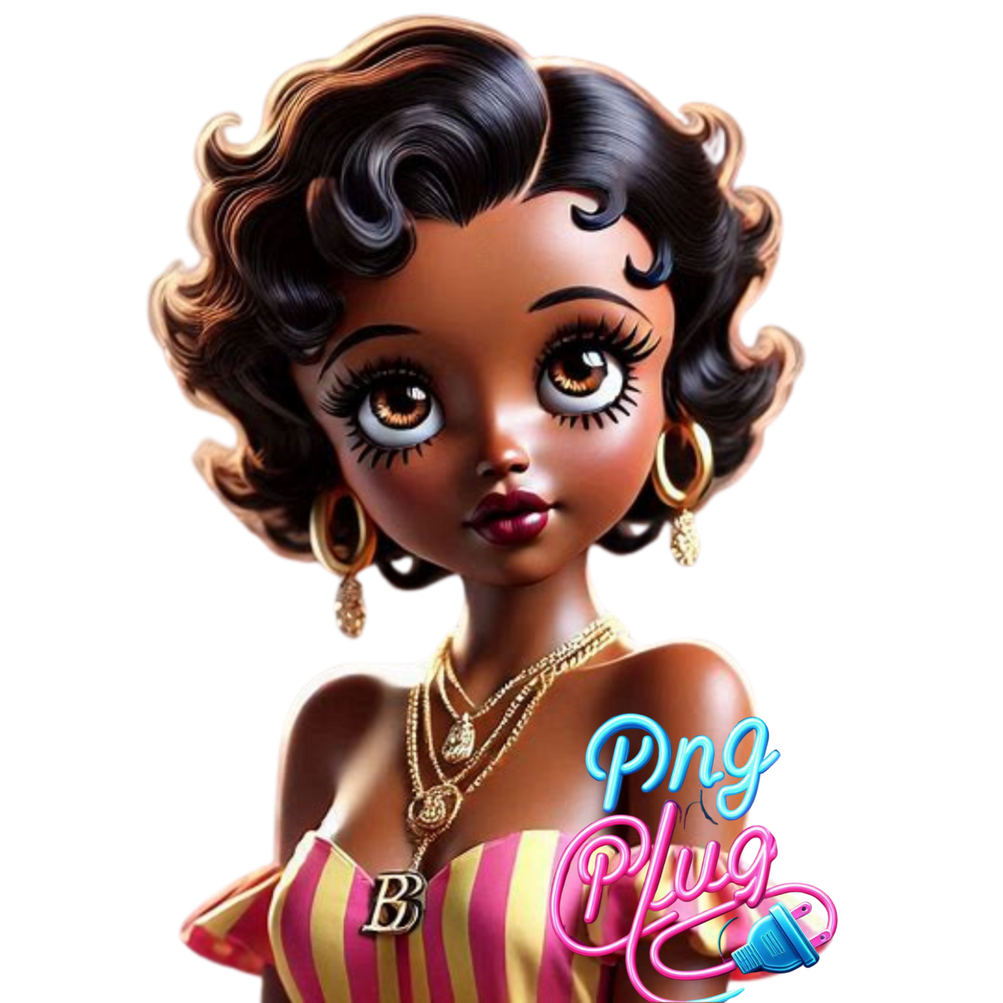 Golden Glow Glamour Betty Boop PNG Bundle Images - Instant Digital Download