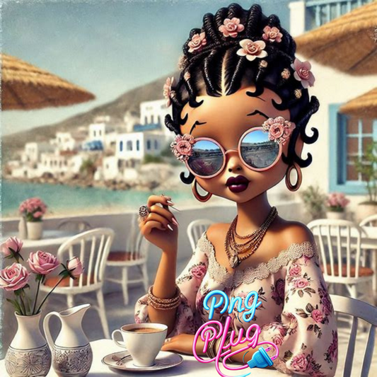 Boho Traveler Betty Boop Image Bundle - Retro Digital Art -for Bags, Mugs & T-Shirts – Trendy Fashion PNG Image Bundle - Instant Digital Download