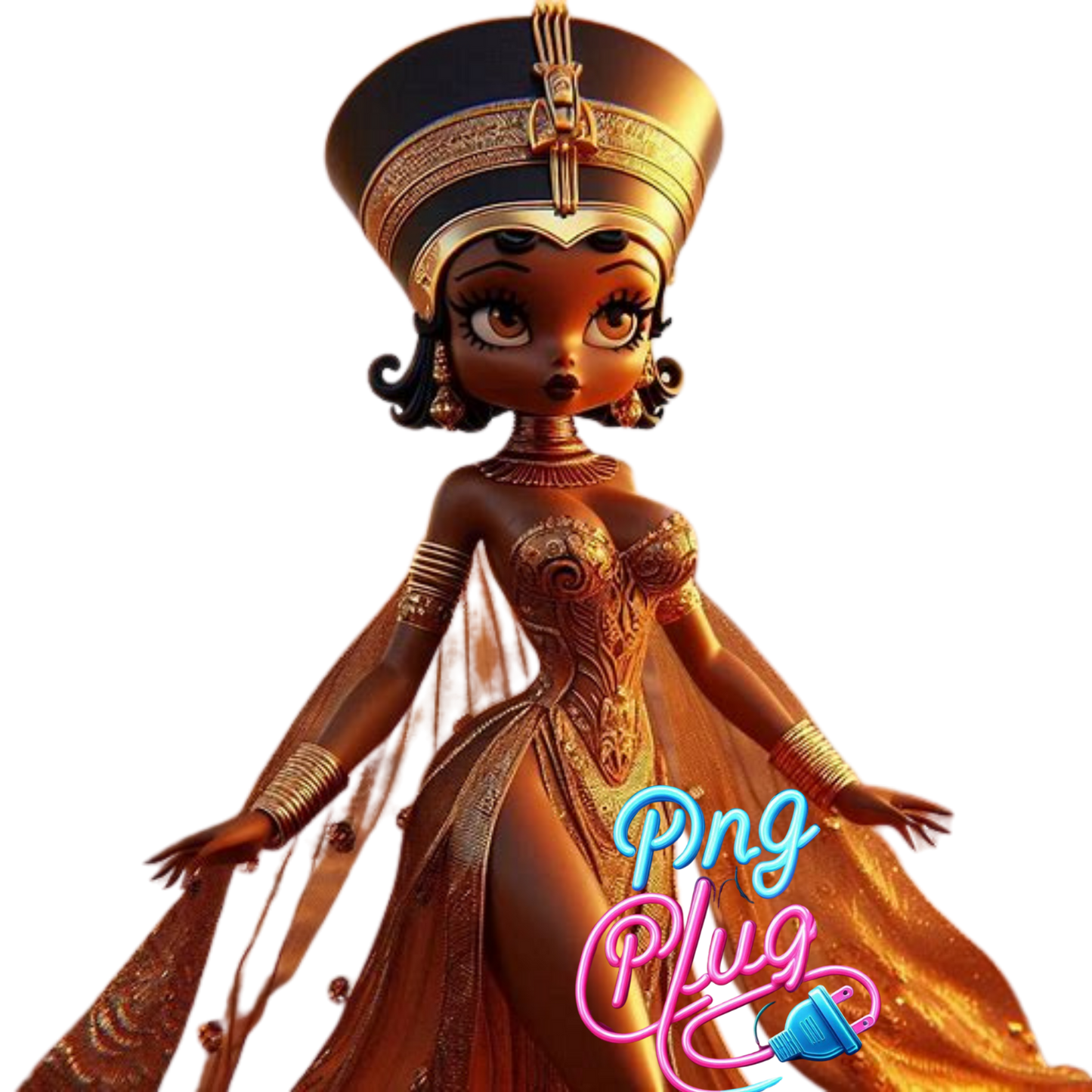 Regal Roots Afro-Egyptian Goddess 4 PNG Bundle  Images - Instant Digital Download