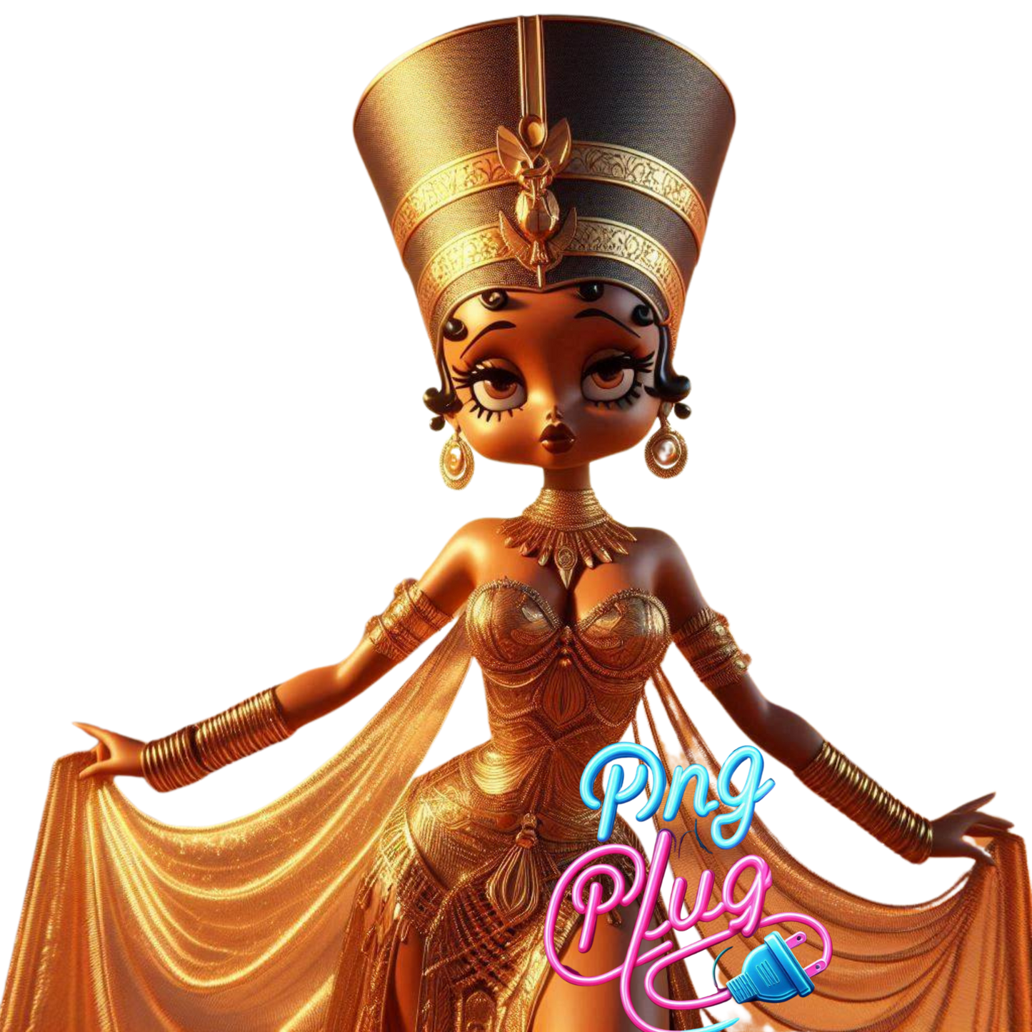 Regal Roots Afro-Egyptian Goddess 4 PNG Bundle  Images - Instant Digital Download