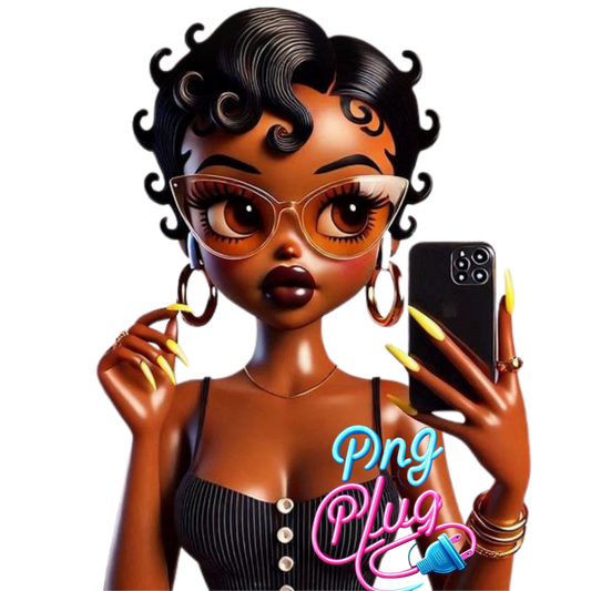 Selfie Glam Betty Boop PNG Bundle Images - Instant Digital Download