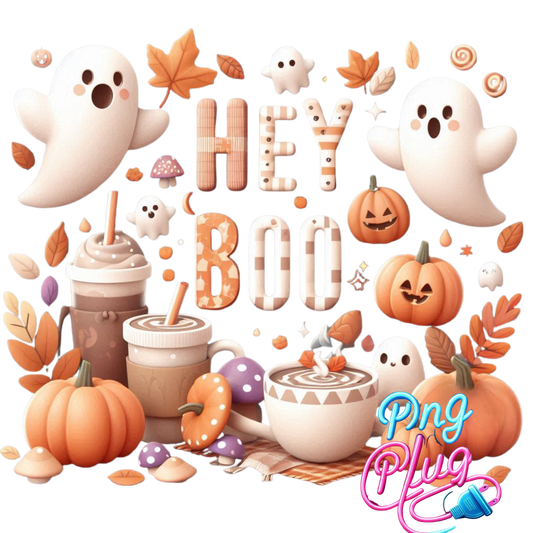 Hey Boo Halloween Mug, Tumbler & PNG Wrap Bundle| Instant Digital Download)