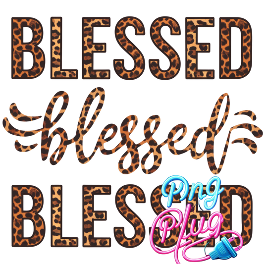 Blessed Leopard Print PNG for Sublimation, DIY Crafts & Personalized Designs  Instant  Image Bundle - Instant Digital Download