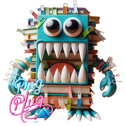 Funny Book Monster PNG for Back to School Crafts, Teacher Projects, Kids’ Shirts & Classroom Decor - Instant Digital Download