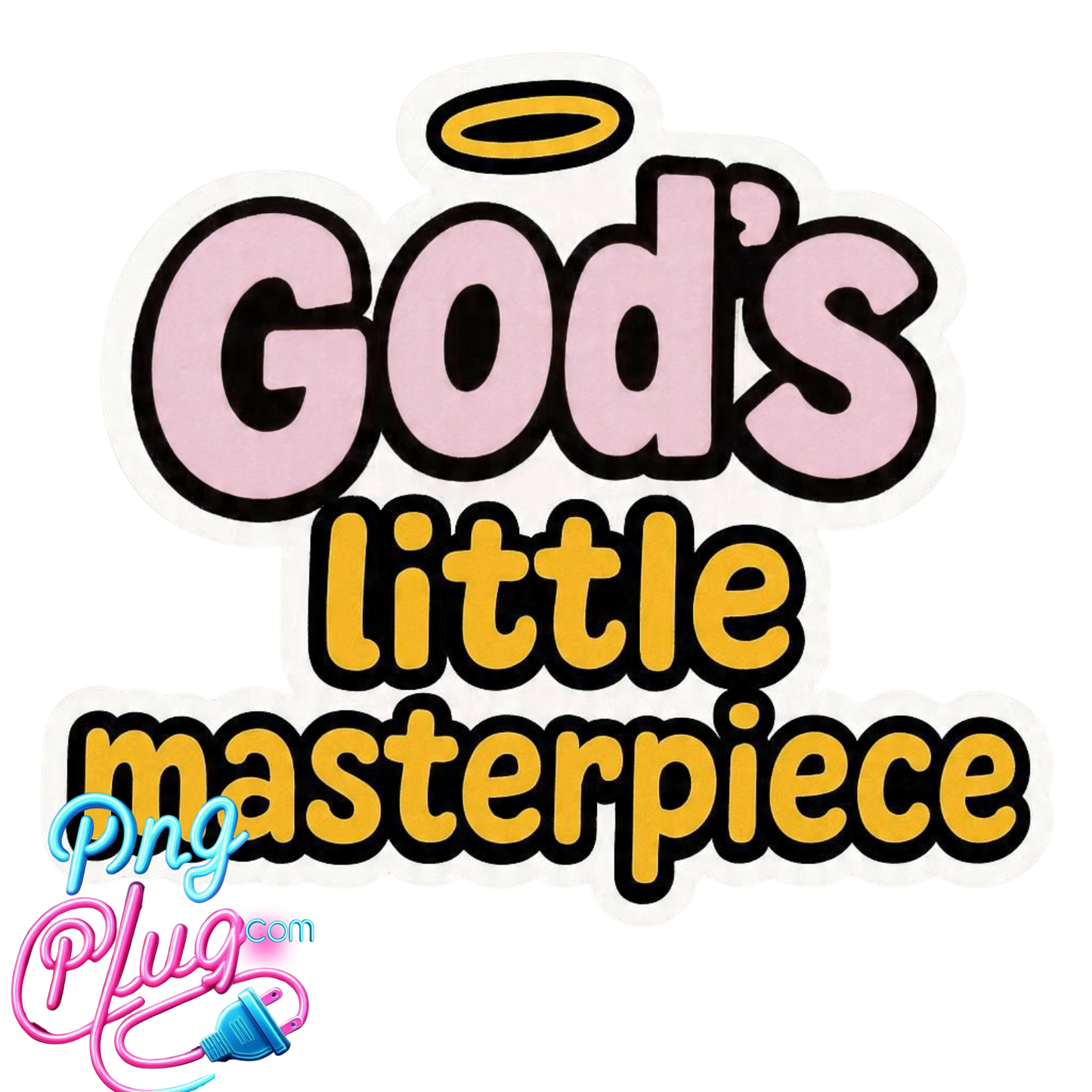 God’s Little Masterpiece PNG Cute Whimsical Christian Digital Faith Sticker Sublimation Clipart for T Shirts and Gifts - Instant Digital Download