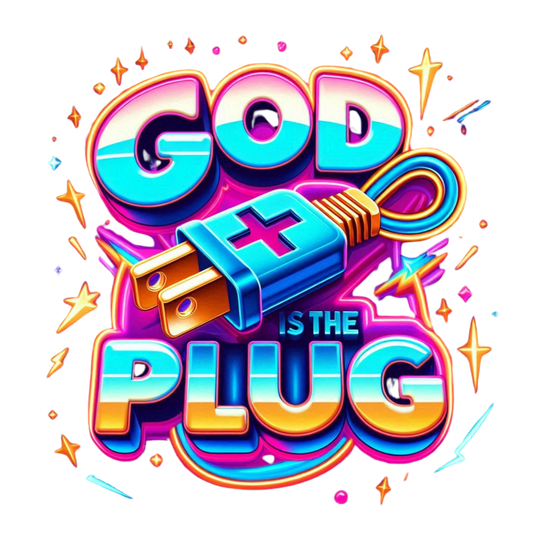 God Is The Plug Neon Graffiti | Faith-Based PNG Image - Instant Digital Download