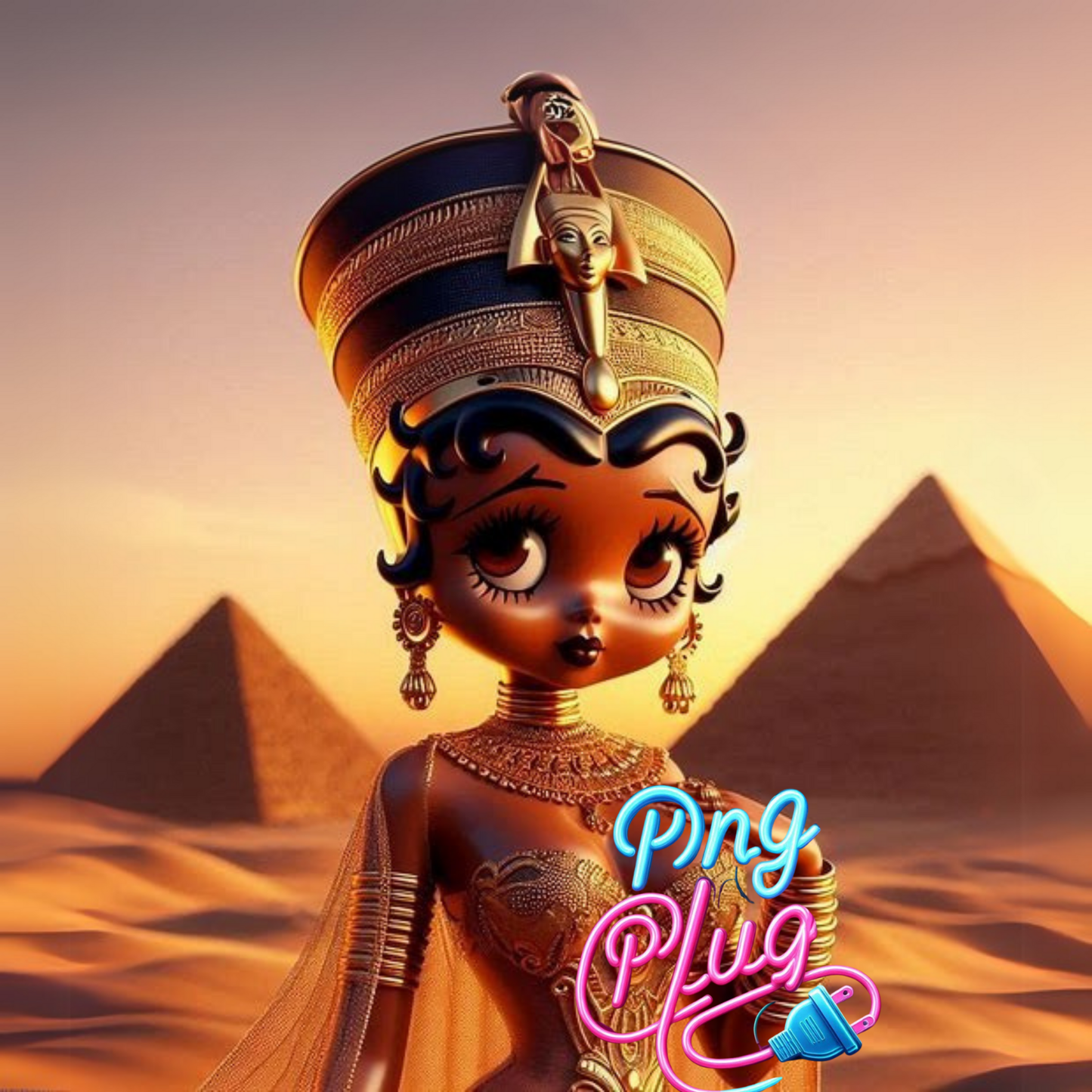 Regal Roots Afro-Egyptian Goddess 4 PNG Bundle  Images - Instant Digital Download