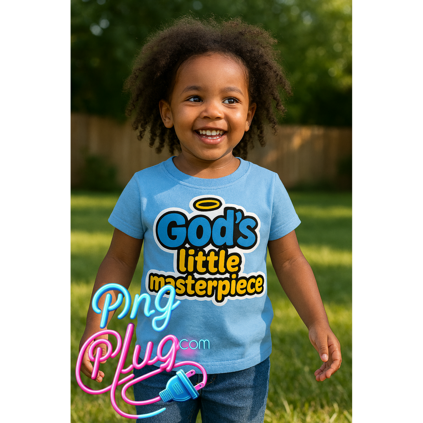 God’s Little Masterpiece PNG Cute Whimsical Christian Digital Faith Sticker Sublimation Clipart for T Shirts and Gifts - Instant Digital Download