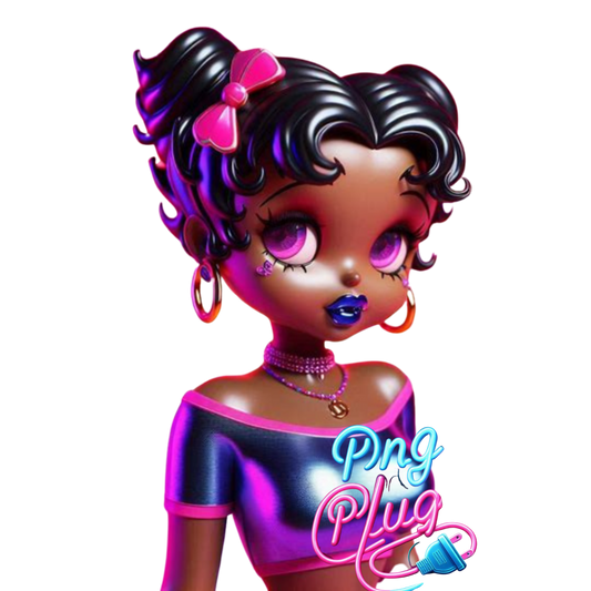 Neon Glam Betty Boop PNG Bundle Images - Instant Digital Download