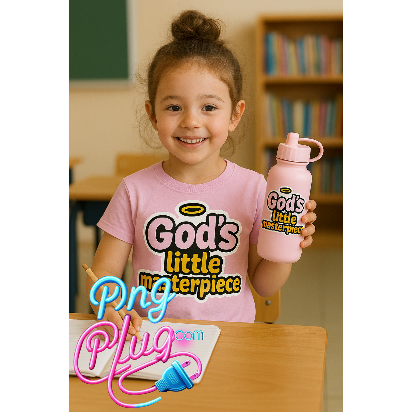 God’s Little Masterpiece PNG Cute Whimsical Christian Digital Faith Sticker Sublimation Clipart for T Shirts and Gifts - Instant Digital Download